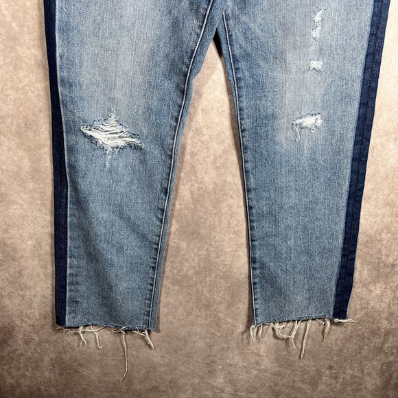Pistola Charlie Jeans Womens 30 Blue Denim Distressed High Rise Straight NEW - Picture 4 of 14